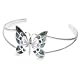 Silver Pave Shell Butterfly Bangle