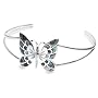 Silver Pave Shell Butterfly Bangle