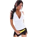 Top Shirt mit Stickerei und V-Ausschnitt 34-38 verschiedene Farben