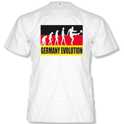 DEUTSCHLAND MOTIV 22 Herren T-Shirt Weiss / Schwarz-Rot-Gelb Gr. M