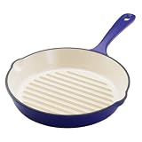 Rachael Ray 11-Inch Cast-Iron Round Grill Pan, Blue by Rachael Ray