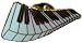 Miniature Cloisonnes Floating Keyboard Tie Tac Lapel Pin