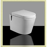 Wellness-Design Toilette /H�nge-WC Klo-sett frei stehend /h�ngend -moderne Badezimmer-Badkeramik, Wand WC mit Wasser-Sp�lung in verdecktem Toiletten-Sp�lkasten, Garnitur: Sch�ssel Toilettendeckel und WC-Sitz, Acryl+Keramik in bad+sanit�r-wei�von "designismine"
