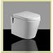 Wellness-Design Toilette /H�nge-WC Klo-sett frei stehend /h�ngend -moderne Badezimmer-Badkeramik, Wand WC mit Wasser-Sp�lung in verdecktem Toiletten-Sp�lkasten, Garnitur: Sch�ssel Toilettendeckel und WC-Sitz, Acryl+Keramik in bad+sanit�r-wei�