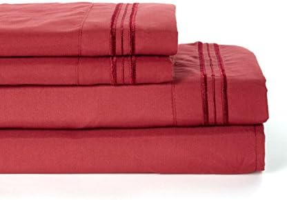 1800 Series 4 Pieces Egyptian Comfort Deep Pocket Bed Sheet Set Colors Burgandy King Size