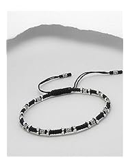 Cotton Waxed Thread Bracelet In Sterling Silver