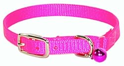 Hamilton 10" x 3/8" Snag-Proof Braided Nylon Safety Cat Collar, Hot Pink