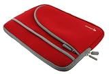 rooCASE Acer Aspire AS1410-8913 11.6-Inch Netbook Neoprene Sleeve Case - Tri-Pocket Invisible Zipper - Red