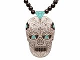 Good Wood Dia de Los Muertos beaded necklace