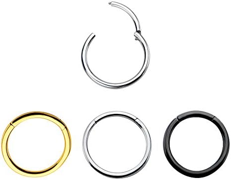 Hinged Septum Clicker Segment 5/16" CHOOSE YOUR COLOR Nose Ring Lip Ear Cartilage 16G