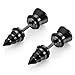 Cool Stainless Steel Men's Stud Screw Black Earrings for men, 7mm Diameter (with Branded Gift Box)
