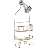 InterDesign Raphael Bathroom Shower Caddy for Shampoo, Conditioner, Soap - Pearl Gold