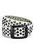 1 1/2 Inch Blk Leather Eyelet Belt