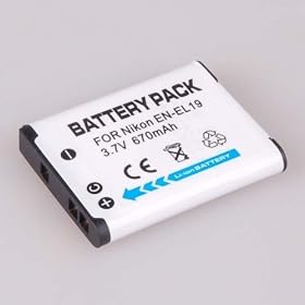 Neewer 670 mAh Replacement Battery Pack for Nikon EN-EL19 Nikon Coolpix S2500 S3100 S4100