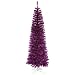 12' Pre-Lit Purple Artificial Pencil Tinsel Christmas Tree - Purple Lights