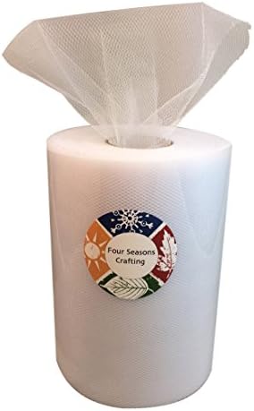 Four Seasons Crafting Polyester Tulle Spool Roll 6" X 100 Yards (White)
