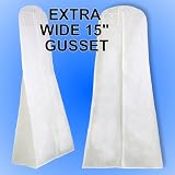 from HANGERWORLD HIGH QUALITY - EXTRA WIDE Breathable Wedding Gown Dress Garment Cover Bag 72 - MASSIVE 15 GUSSET - plenty of room for trains & petticoats