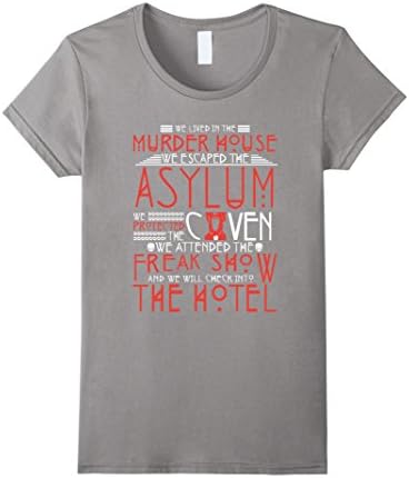 Women's We lived in the murder house t-shirt Large Slate