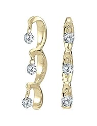 14K Yellow Gold Diamond Dashing Diamonds Earrings