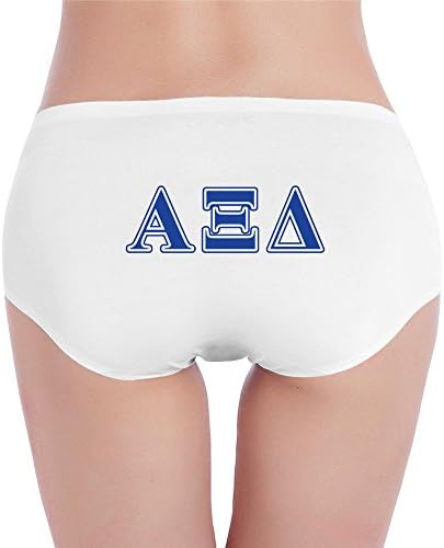 LunaCp Women Alpha Xi Delta Blue Letters Low-Waist Comfy Hipster XL White