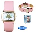 Girls Me To You Watch with Pink Faux Leather Durable Strap and White Square Dial