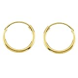 14K Yellow Gold 10 MM Children's Hoop Earrings