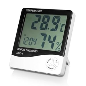 Digital LCD Temperature and Humidity Meter Clock Alarm Digital LCD Temperature and Humidity Meter Clock Alarm