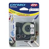 DYMO / DYM16954 / D1 Flexible Nylon Label Maker Tape, 3/4in x 12ft, Black on White / Sold as 1 EA