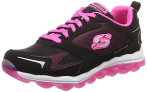 Skechers Kids Skech Air-Bizzy Bounce Athletic Sneaker (Little Kid/Big Kid),Black/Hot Pink,4.5 M US Big Kid