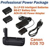 EASTSTAR Pro Power Kit (2x LP-E6 Batteries / ACK-E6 Power Adapter / BG-E7 B ....