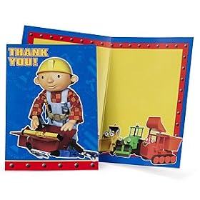 Party Supplies - Bob the Builder Thank-You Notes (8) by Birthday Express
