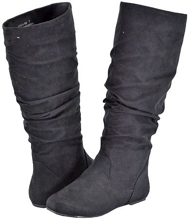 Bamboo Rebeca-02R Black Faux Casual Boots