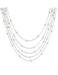 Signature 1928 Silver-Tone Simulated Pearl 5-Strand Necklace, 16"