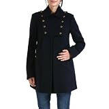 Momo Maternity Womens Wool Blend Stella Military Style Coat in Black, Gray, or Navy
