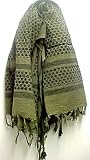 Olive Green / Black Arab Kafiyah Head Scarf Shemagh