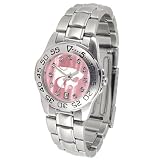 Kansas State Wildcats NCAA Mother of Pearl Sport Ladies Watch (Metal Band)