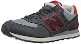 New Balance Men's ML574 Winter Harbor Pack Classic Running Shoe, Grey/Red, 9.5 2E US