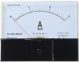 uxcell アナログパネル電流計　 DC 0 - 3A 測定範囲 ゲージ　ホワイト　ブラック　クリア