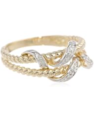10k Yellow Gold Double Rope Diamond Ring