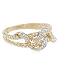 10k Yellow Gold Double Rope Diamond Ring