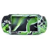 Silicone Protective Case for PSP 3000/2000 - Green + White + Black