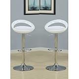 IMAGE OF Set of 2 Swivel Adjustable Bar Stool in Black F10403