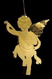 Angel & Lute Christmas Tree Ornament - Brass