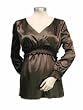 Smocked Empirewaist Cross Front Satin Blouse