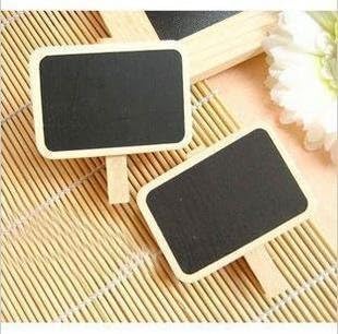 2Pcs Cute Mini Message Wooden Blackboard Note Photo Paper Clips