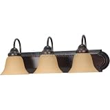 Nuvo Lighting 60/3122 Ballerina Vanity Light with Champagne Glass, Mahogany Bronze, 24-Inch 3-Light