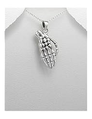 Bone Pendants Necklace In 92.5 Sterling Silver
