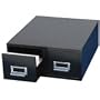 STEELMASTER Medium Double Card File Drawer, Fits 4 x 6 Cards, 3000 Card Capacity, 14.44 x 6.19 x 16 Inches, Black (263F4616DBLA)