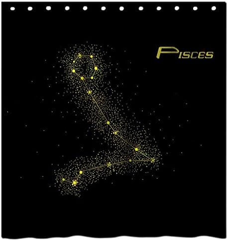 Golden Shower Constellation Art-10 custom Shower Curtain Custom Printed Waterproof fabric Polyester Bath Curtain 66x72inch