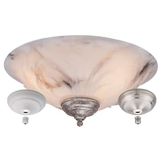 Monte Carlo MC106-L Wild Flower Bowl 3-Light Fan Light Kit, Charcoal Faux Alabaster Finish